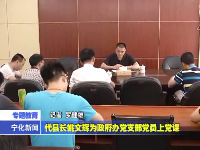 代縣長姚文輝為政府辦黨支部黨員上黨課