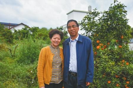 范敬超與丁蓉在橘園里。