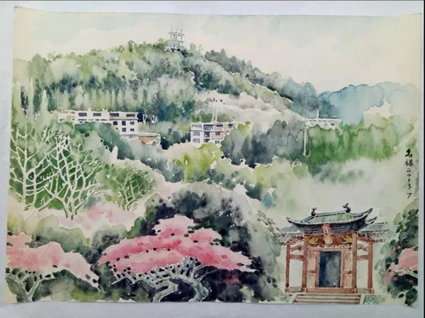 寧化十二景，八旬老人畫筆下的水彩印象