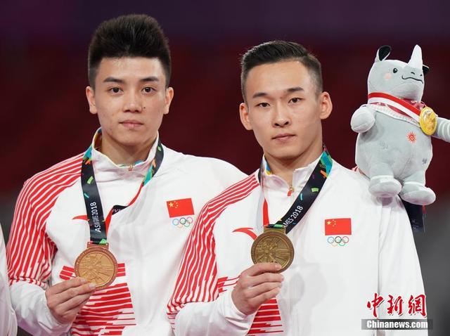 雅加達(dá)亞運(yùn)會林超攀奪體操男子個人全能金牌 