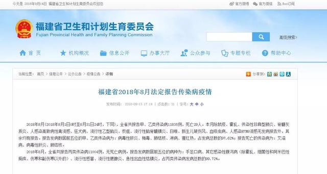 福建發布最新傳染病疫情!這些病要當心!