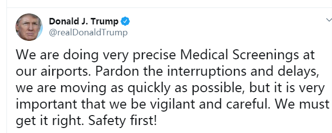 特朗普回應美國進入緊急狀態后各地機場陷入混亂