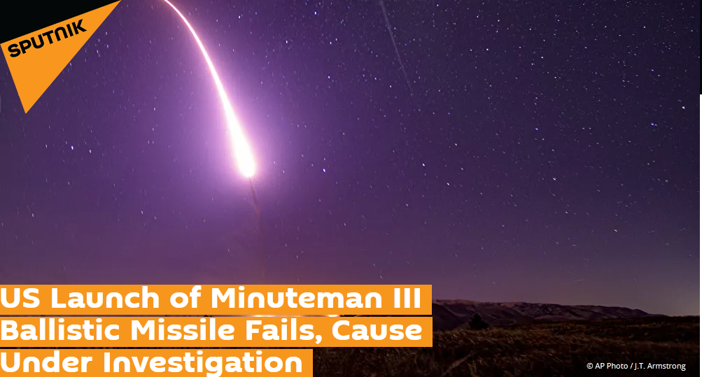 美國空軍：“民兵III”洲際彈道導彈試射失敗 正調查原因