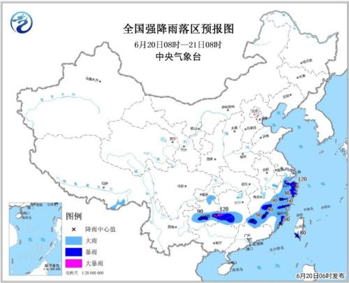 暴雨藍色預警繼續發布 浙江福建江西等地有大到暴雨