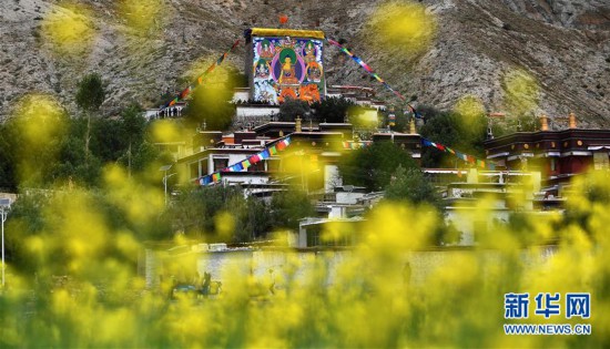 西藏扎西堅白寺展佛